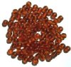50 6mm Transparent Dark Topaz Round Glass Beads